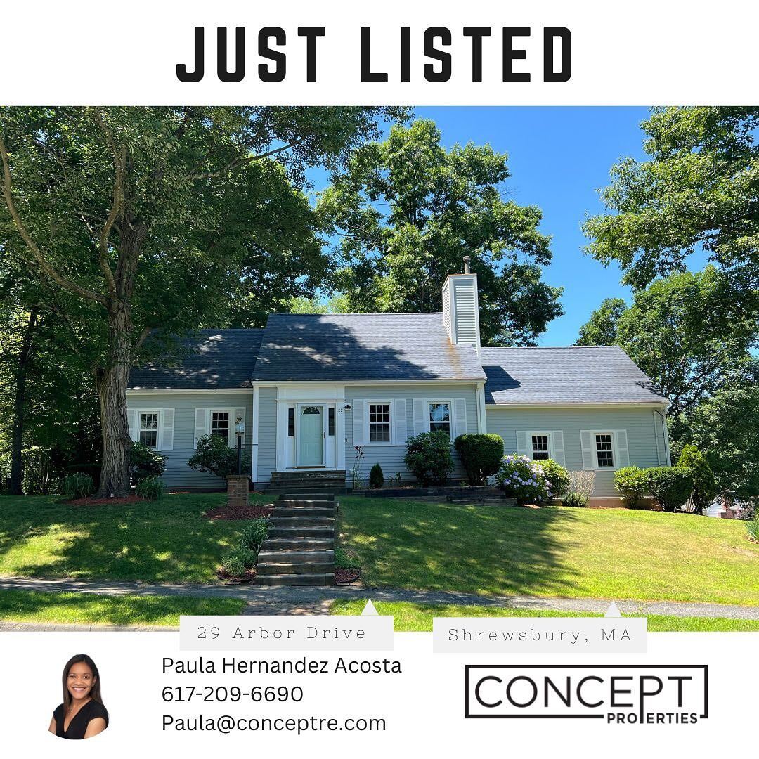 JUST LISTED: 29 Arbor Drive • Shrewsbury

This move-in ready Cape in the desirable Floral school neighborhood features a beautifully maintained corner lot with numerous upgrades. Step into a bright, grand entryway leading to a spacious living room with a cozy fireplace. The dining room opens to an outdoor deck, and the kitchen boasts stainless steel appliances, granite countertops, a pantry, and access to the two-car garage. The first floor includes a primary bedroom with walk-in closets and a full bath. Upstairs, you’ll find two generously sized bedrooms and another full bath. The finished lower level offers an entertainment area with walkout access, two additional rooms, another bedroom, an office, a utility room, and a full bath. Conveniently located near major routes, restaurants, schools, and stores. Don’t miss out on this gem!

For more details contact Paula Hernandez Acosta
617-209-6690
️Paula@conceptre.com

29 Arbor Drive, Shrewsbury