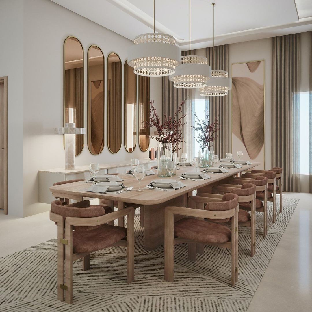 Modern meets natural in this stunning dining room. 📸: @custom_floors_design #conceptblog