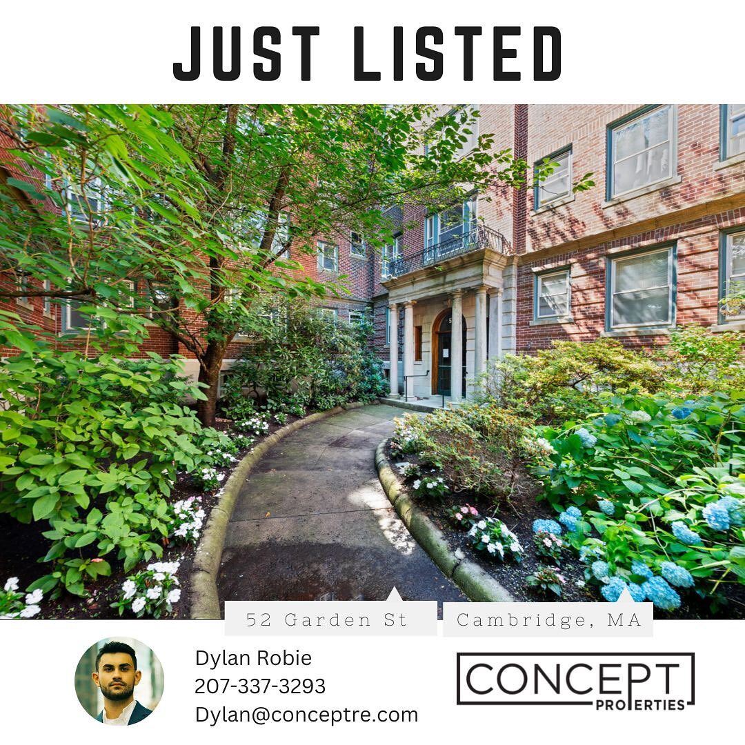 JUST LISTED: 52 Garden St • Cambridge • Unit B2 Welcome to this amazing 2 Bed 2 Bath in the highly sought after Radcliffe neighborhood. 1/2 mile to Harvard and a block from many restaurants and shops